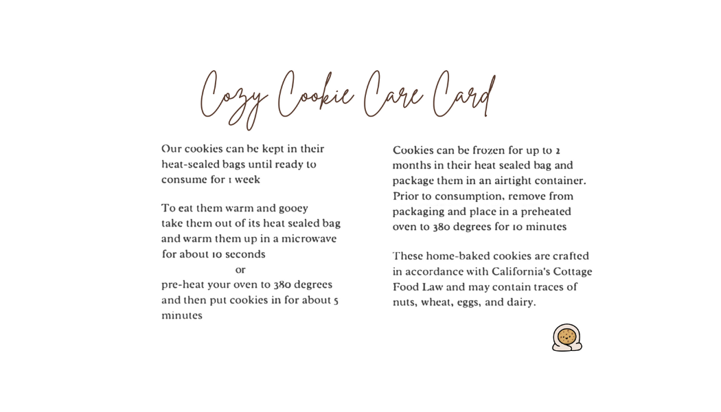 Cookie Care Card